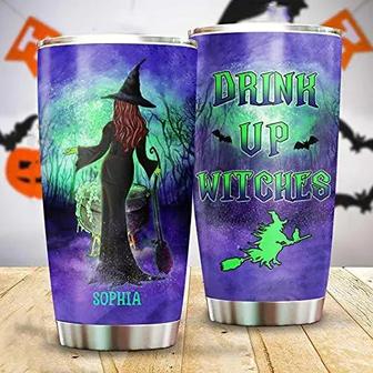 Personalized Drink Up Witches Tumbler 20oz Funny Witch Tumbler Witch And Cat Tumbler Christmas Halloween Birthday Gifts Friends Gifts Daughter Tumbler Customize Name Halloween Tumbler - Thegiftio UK