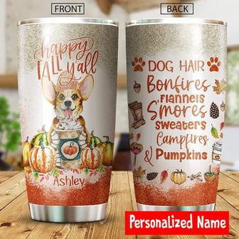 Personalized Fall Tumbler Cup, Pumpkin Dog Fall Season Mug, Dog Lover Tumbler, Autumn Coffee Cup, Dog Mom Tumbler, Coffee Tumbler Dog, Dog Lover Gifts For Women, Best Dog Mom Stainless Steel Tumbler 20oz - Thegiftio UK