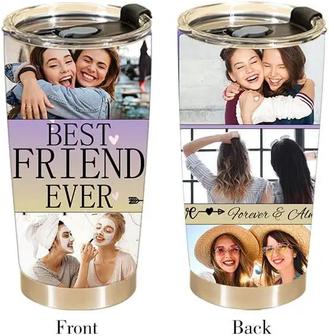 Personalized Tumbler With Photos 20oz Stainless Steel Double Wall Vacuum Insulated Tumbler Travel Coffee Mugs Custom 8 Pictures Tumbler Gift For Best Friend Bestie Bbf - Thegiftio UK