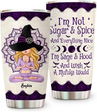 Personalized Witch Tumbler 20oz, For Yoga Lovers, Halloween Tumbler, Personalize Tumbler, Halloween Present, Gift For Girl,witch Tumbler, Halloween Coffee Tumbler - Thegiftio UK