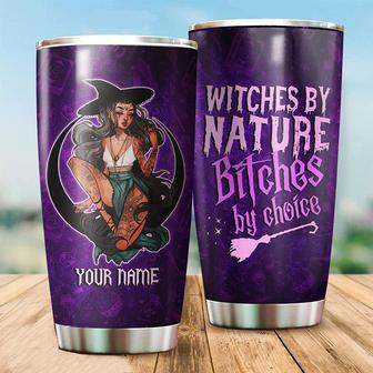 Personalized Witches By Nature Bitches By Choice Tumbler 20oz, Funny Witch Tumbler Girl Tumbler Christmas Halloween Birthday Gifts Friend Gifts Daughter Tumbler Customize Name Halloween Tumbler - Thegiftio UK