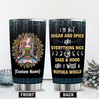 Personalized Yoga Hippie Girl Tumbler, Yoga Hippie Girl Coffee Tumbler, I'm Not Sugar & Spice Tumbler, Sage And Hood Tumbler, Yoga Tumbler, Hippie Tumbler Gift Custom Name For Women Daughter, 20oz - Thegiftio UK