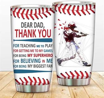 Thank You For Being My Biggest Fan Tumbler Cups For Father, Baseball Papa Tumbler, To Dad Father's Day Water Cup, Birthday Coffee Mug Baseball Sport - Thegiftio UK
