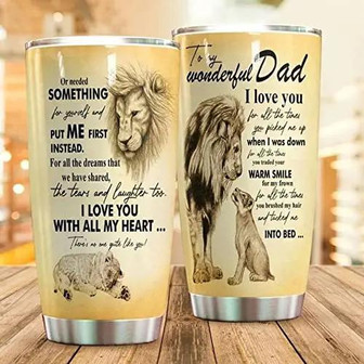 To My Wonderful Dad Tumbler 20oz - I Love You With All My Heart Tumbler Gifts For Father Tumbler In Birthday- Lion Tumbler Gift For Daddy In Father's Day- Daddy Tumbler Gift - Thegiftio UK