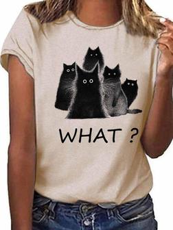 Cat Graphic Tee - Seseable