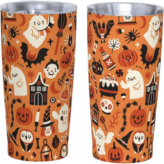 Halloween Cute Ghost Pumpkin Tumbler Travel Coffee Mug 20 Oz Insulated Tumbler Cup Gift For Father Mother Friend Birthday - Thegiftio UK