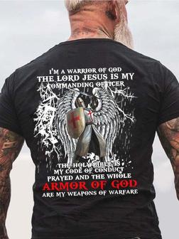 Men I’m A Warrior Of God The Lord Jesus Is My Commanding Officer T-shirt - Seseable