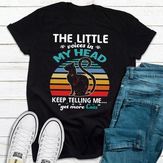 The Little Voices In My Head Keep Telling Me Get More Cats Women's T-shirt - Seseable