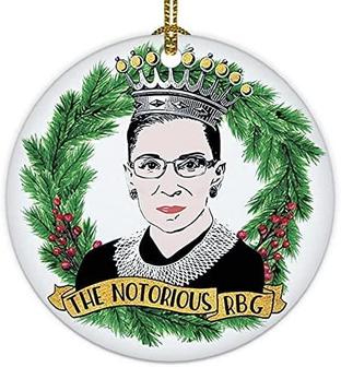 The Notorious Rbg 2022 Happy New Years Ornaments Ceramic 2022 Christmas Ornament Memorial Ornaments Home Decor Gifts - Thegiftio UK