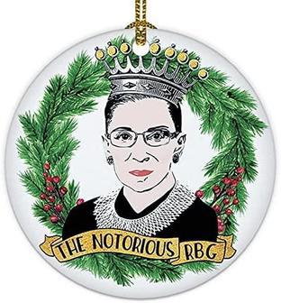 The Notorious Rbg 2022 Happy New Years Ornaments Ceramic 2022 Christmas Ornament Memorial Ornaments Home Decor Gifts - Thegiftio UK