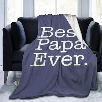Best Papa Ever Fleece Blanket Cozy Lap Blanket Noon Break Blanket Flannel Throw Blanket For Office Car, Soft Sofa Couch Blanket For Men Dad Father - Thegiftio UK
