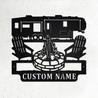 Custom 5th Wheel Camper Metal Wall Art,Personalized Camper Name Sign Decoration For Room, Camping Metal Home Decor, Custom 5th Wheel Camper - Thegiftio UK
