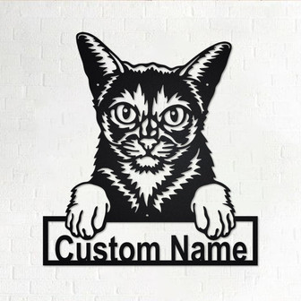 Custom Abyssinian Cat Metal Wall Art, Personalized Abyssinian Cat Name Sign Decoration For Room, Abyssinian Cat Home Decor,Custom Abyssinian - Thegiftio