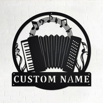 Custom Accordion Metal Wall Art, Personalized Accordion Name Sign Decoration For Room, Accordion Home Decor, Custom Accordion, Accordion - Thegiftio UK