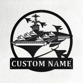 Custom Aircraft Carrier Metal Wall Art, Personalized Aircraft Carrier Name Sign Decoration For Room, Aircraft Carrier Metal Home Decor - Thegiftio UK