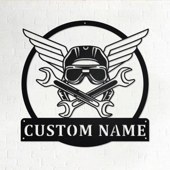Custom Aircraft Mechanic Metal Wall Art, Personalized Aircraft Mechanic Name Sign Decoration For Room, Aircraft Mechanic Metal Home Decor - Thegiftio UK