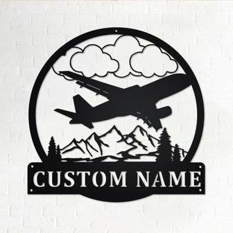 Custom Airplane Metal Wall Art,Personalized Airplane Name Sign Decoration For Room, Airplane Metal Home Decor, Custom Airplane, Airplane - Thegiftio UK