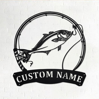 Custom Amberjack Fish Metal Wall Art,Personalized Amberjack Fish Name Sign Decoration For Room, Amberjack Fish Metal Home Decor, Custom Fish - Thegiftio UK