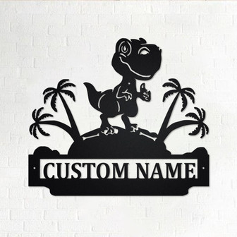 Custom Baby Dinosaur Metal Wall Art, Personalized Baby Dinosaur Name Sign Decoration For Room, Baby Dinosaur Home Decor,Custom Baby Dinosaur - Thegiftio UK