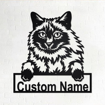 Custom Balinese Cat Metal Wall Art, Personalized Balinese Cat Name Sign Decoration For Room, Balinese Cat Home Decor, Custom Balinese Cat - Thegiftio UK
