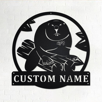 Custom Beaver Metal Wall Art, Personalized Beaver Name Sign Decoration For Room, Beaver Metal Home Decor, Custom Beaver, Beaver Lover Gift - Thegiftio UK
