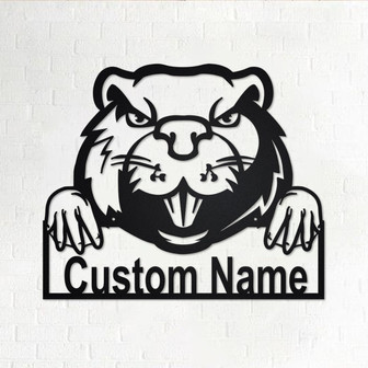 Custom Beaver Metal Wall Art, Personalized Beaver Name Sign Decoration For Room, Beaver Metal Home Decor, Custom Beaver, Beaver Lover Gift - Thegiftio UK