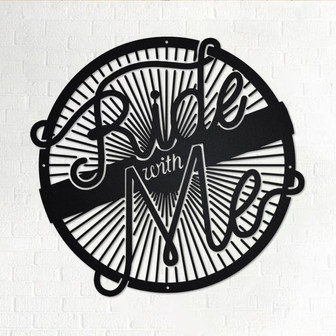 Custom Biker Ride With Me Metal Wall Art, Personalized Biker Name Sign Decoration For Room, Biker Home Decor , Custom Biker, Ride With Me - Thegiftio UK