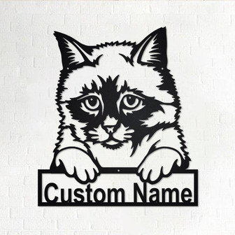 Custom Birman Cat Metal Wall Art, Personalized Birman Cat Name Sign Decoration For Room, Birman Cat Home Decor, Custom Birman Cat - Thegiftio UK