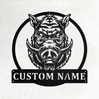 Custom Boar Head Metal Wall Art, Personalized Boar Head Name Sign Decoration For Room, Boar Head Home Decor, Custom Boar Head, Boar Lover - Thegiftio UK