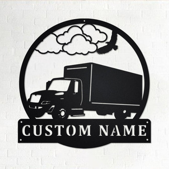Custom Box Truck Metal Wall Art, Personalized Truck Driver Name Sign Decoration For Room, Box Truck Home Decor, Custom Truck Driver,Trucker - Thegiftio UK