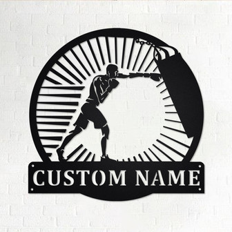 Custom Boxing Metal Wall Art, Personalized Boxing Name Sign Decoration For Room, Boxing Home Decor, Custom Boxing, Boxing Metal Wall Decor - Thegiftio UK