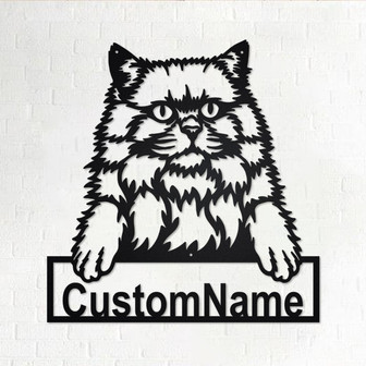 Custom British Longhair Cat Metal Wall Art, Personalized British Longhair Cat Name Sign Decoration For Room, British Longhair Cat Home Decor - Thegiftio UK
