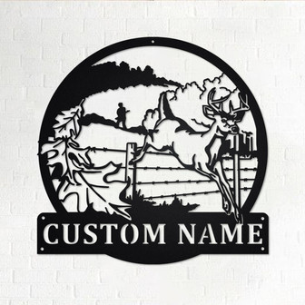 Custom Buck Deer Metal Wall Art, Personalized Buck Deer Name Sign Decoration For Room, Buck Deer Home Decor, Custom Buck Deer - Thegiftio UK
