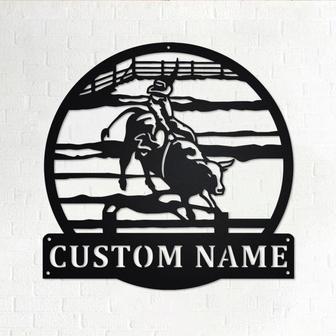 Custom Bull Rider Metal Wall Art, Personalized Bull Rider Name Sign Decoration For Room, Bull Rider Home Decor, Custom Bull Rider,Bull Rider - Thegiftio UK