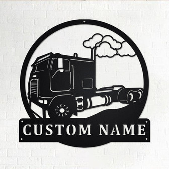 Custom Cab Over Truck Metal Wall Art, Personalized Truck Driver Name Sign Decoration For Room,Cab Over Truck Home Decor,Custom Truck Driver - Thegiftio UK