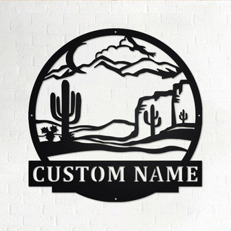 Custom Cactus Metal Sign, Personalized Cactus Name Sign Decoration For Room, Cactus Home Decor, Custom Cactus Metal Wall Art, Cactus Lover - Thegiftio UK