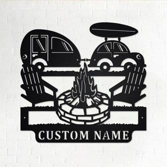 Custom Camping Car Metal Wall Art, Personalized Camper Name Sign Decoration For Room, Camping Car Metal Home Decor, Custom Camping Car - Thegiftio UK