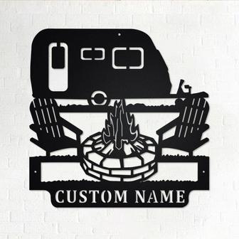 Custom Camping Car Metal Wall Art, Personalized Camper Name Sign Decoration For Room, Camping Car Metal Home Decor, Custom Camping Car - Thegiftio UK