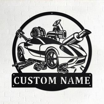 Custom Car Mechanic Metal Wall Art, Personalized Mechanic Name Sign Decoration For Room, Car Mechanic Metal Home Decor, Custom Car Mechanic - Thegiftio UK