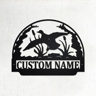 Custom Carreen Duck Hoop Metal Wall Art, Personalized Duck Name Sign Decoration For Room, Duck Home Decor, Custom Duck Animal - Thegiftio UK