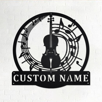 Custom Cello Musical instrument Metal Wall Art, Personalized Cello Teacher Name Sign Decoration For Room, Cello Home Decor, Custom Cello - Thegiftio UK