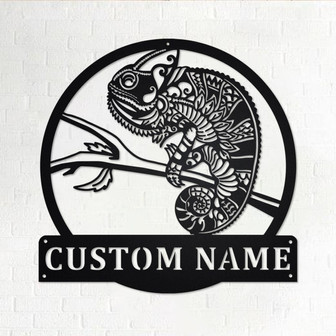 Custom Chameleon Metal Wall Art, Personalized Chameleon Name Sign Decoration For Room, Chameleon Metal Home Decor, Custom Chameleon - Thegiftio UK