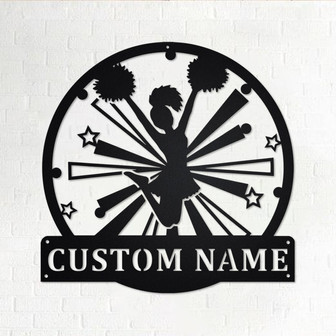 Custom Cheerleader Metal Sign, Personalized Cheerleader Name Sign Decoration For Room, Cheerleader Home Decor, Cheerleader Metal Wall Art - Thegiftio UK