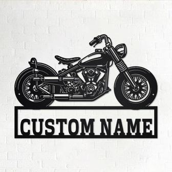 Custom Chopper Motorcycle Metal Wall Art, Personalized Biker Name Sign Decoration For Room,Chopper Motorcycle Garage Decor,Custom Motorcycle - Thegiftio UK