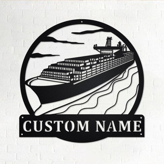 Custom Container Ship Metal Wall Art, Personalized Container Ship Name Sign Decoration For Room, Container Ship Metal Home Decor,Custom Ship - Thegiftio UK