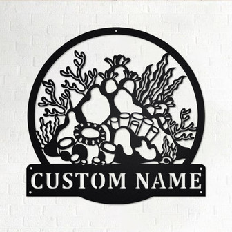Custom Coral Reef Metal Wall Art, Personalized Coral Reef Name Sign Decoration For Room, Coral Reef Home Decor, Custom Coral Reef,Coral Reef - Thegiftio UK