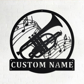 Custom Cornet Metal Wall Art, Personalized Cornet Teacher Name Sign Decoration For Room, Cornet Home Decor, Custom Cornet,Cornet Metal Decor - Thegiftio