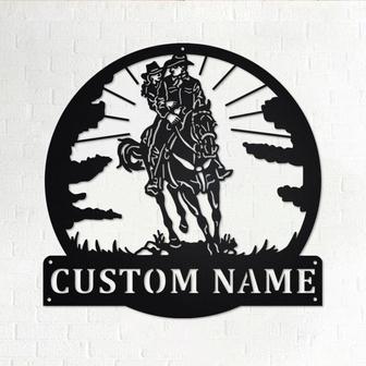 Custom Couple Cowboy Metal Wall Art, Personalized Cowboy Name Sign Decoration For Room, Cowboy Home Decor, Custom Cowboy, Couple Cowboy - Thegiftio UK