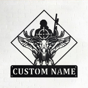 Custom Deer Duck Hunting Metal Wall Art, Personalized Hunter Name Sign Decoration For Room, Hunting Metal Home Decor, Custom Hunting - Thegiftio