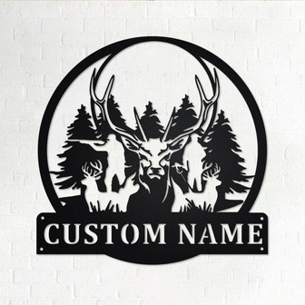 Custom Deer hunting Metal Wall Art, Personalized Deer hunter Name Sign Decoration For Room, Deer hunting Metal Home Decor,Custom Deer hunter - Thegiftio